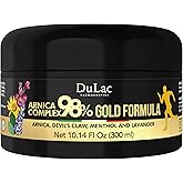 Dulàc - Arnica Body Massage Gel, Arnica Montana 98% Maximum Strength + Devil's Claw for Muscle Massage, Arnica Montana Complex 98% 10.14 Fl Oz, Gold Formula