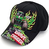 Monster Jam Grave Digger Earth Shaker Maximum Destruction El Toro Loco Megalodon Adjustable Snapback Baseball Cap One Size