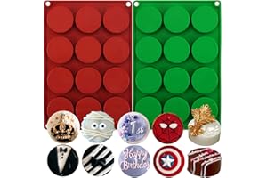 SIQINZONGWA (2 Pcs) Silicone Oreo Cookie Molds, (New Size) Round Chocolate Covered Cookie Molds Cylinder Chocolate Covered Oreos Molds for Cakes, Candy, Cupcake, Pudding, Jelly, Muffin, Soap