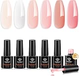 Modelones 8-in-1 Builder Nail Gel 6 Colors Pink Clear 7ml each