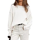 GREAIDEA Women's Pullover Fall Winter Sweaters 2025 Long Sleeve Roll Crewneck Side Slit Oversized Knit Tunic Sweater Tops