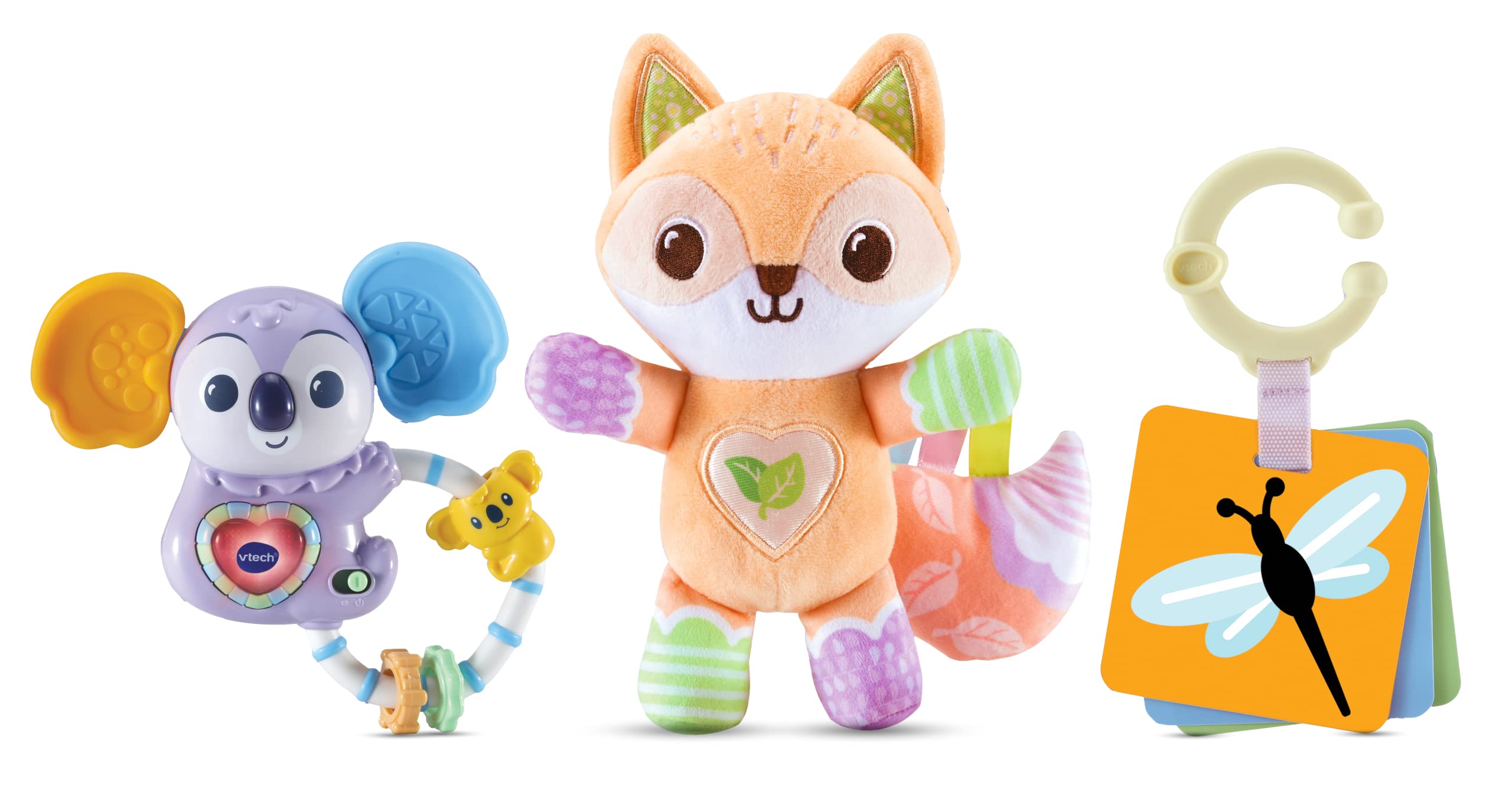 VTech 516303 Fox and Friends Gift Set, Snuggly Baby Fox, Musical Koala Rattle and Learning Flashcard, Baby Toys For Motor Development, Suitable for Ages 0 Months +, Multicolor