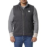 TUAOVA Men's Loose Fit Workwear Vest Fleece-Lined Durability Waterproof Mock-Neck Vest