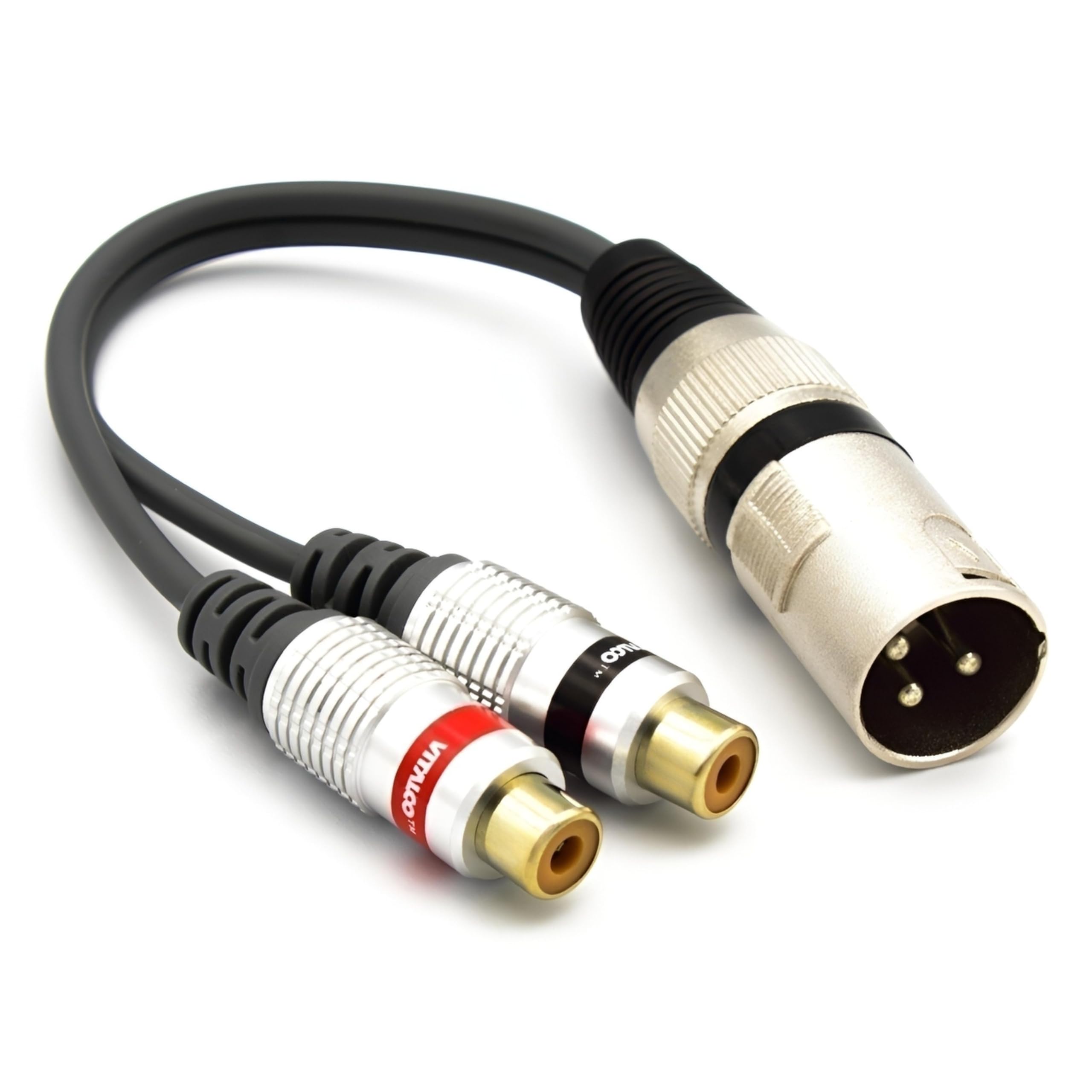 VITALCO XLR Male to 2x RCA Female Adapter 3 PIN Microphone to Double RCA Plug Cable โ image 1