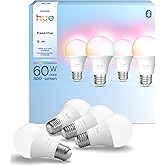 Philips Hue Essential Smart LED BR30 Bulb 4-Pack, White and Color Ambiance, E26, 7.2W, 2200K-6500K, 800 Lumens, Dimmable LED