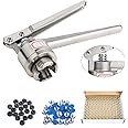 YaeTek 20mm Vial Manual Crimper Hand Sealing Machine W/100 PCS of Vials + Stoppers + Caps, Crimper Medical/Bottle Cap Crimping Tool/Antibiotics Bottle Capper Machine/Hand held Capping Machine
