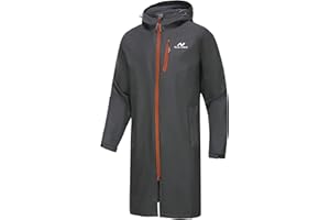 NORDIC OUTLAND Rain Jacket Men,Waterproof Breathable Long Raincoat with Hood Mesh Lining,Windbreaker for outdoor activities