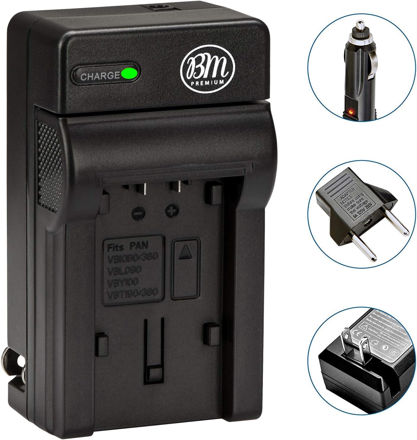 Panasonic HCV10 HCV110 Camcorder Battery Charger AC & DC Compatible Travel Battery Charger