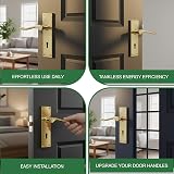 HANDLESTORE Victorian Scroll Lever Door Handles on Backplate Polished Brass Pair view 7