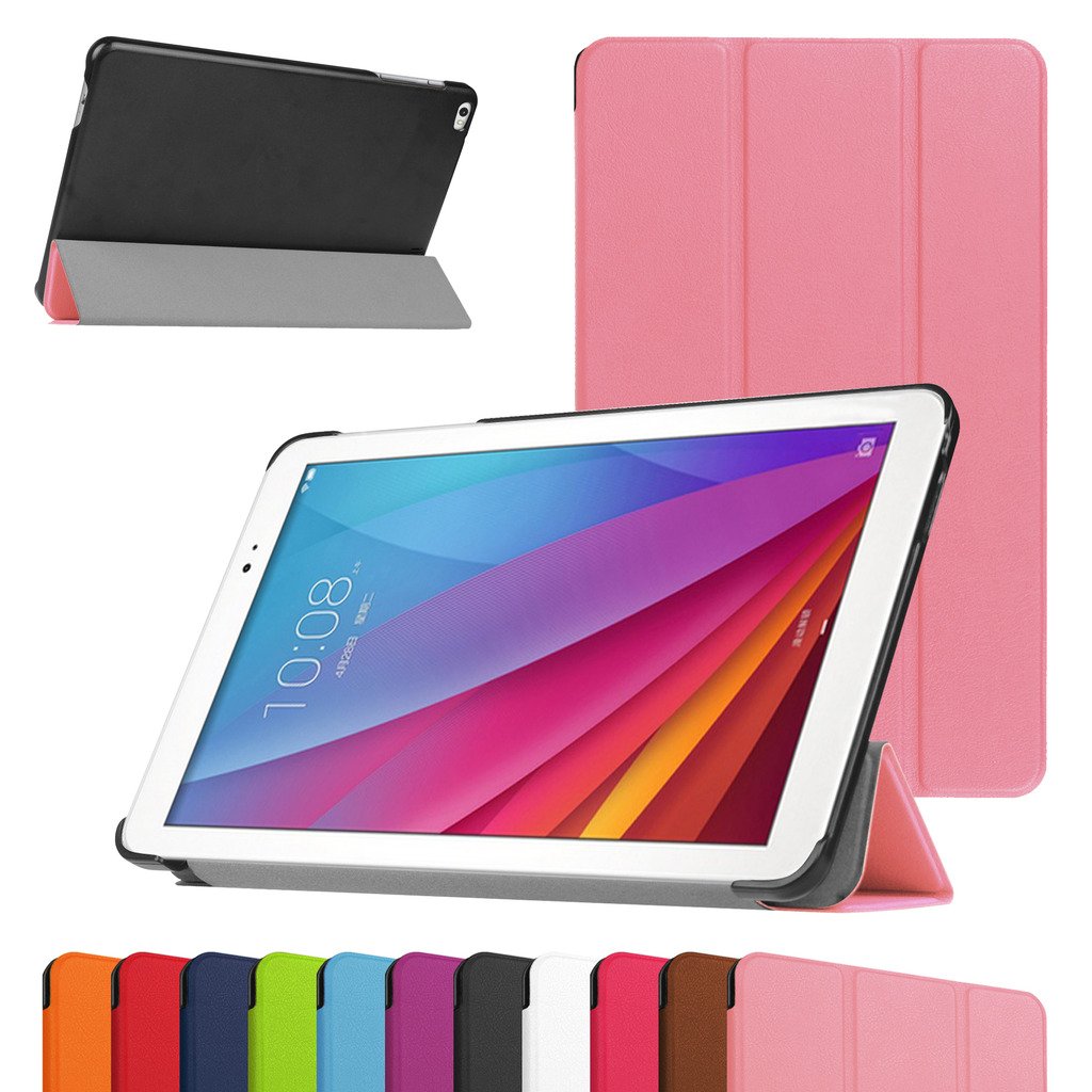 Huawei MediaPad T1 10 Slim Shell Case,Mama Mouth Ultra Slim Lightweight 3-Folding PU Leather Standing Cover for 9.6" Huawei MediaPad T1 10 T1-A21W Android Tablet,Pink