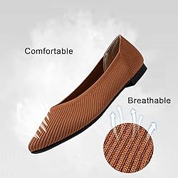 TINGRISE Women's Flats Shoes Pointed Toe Knit