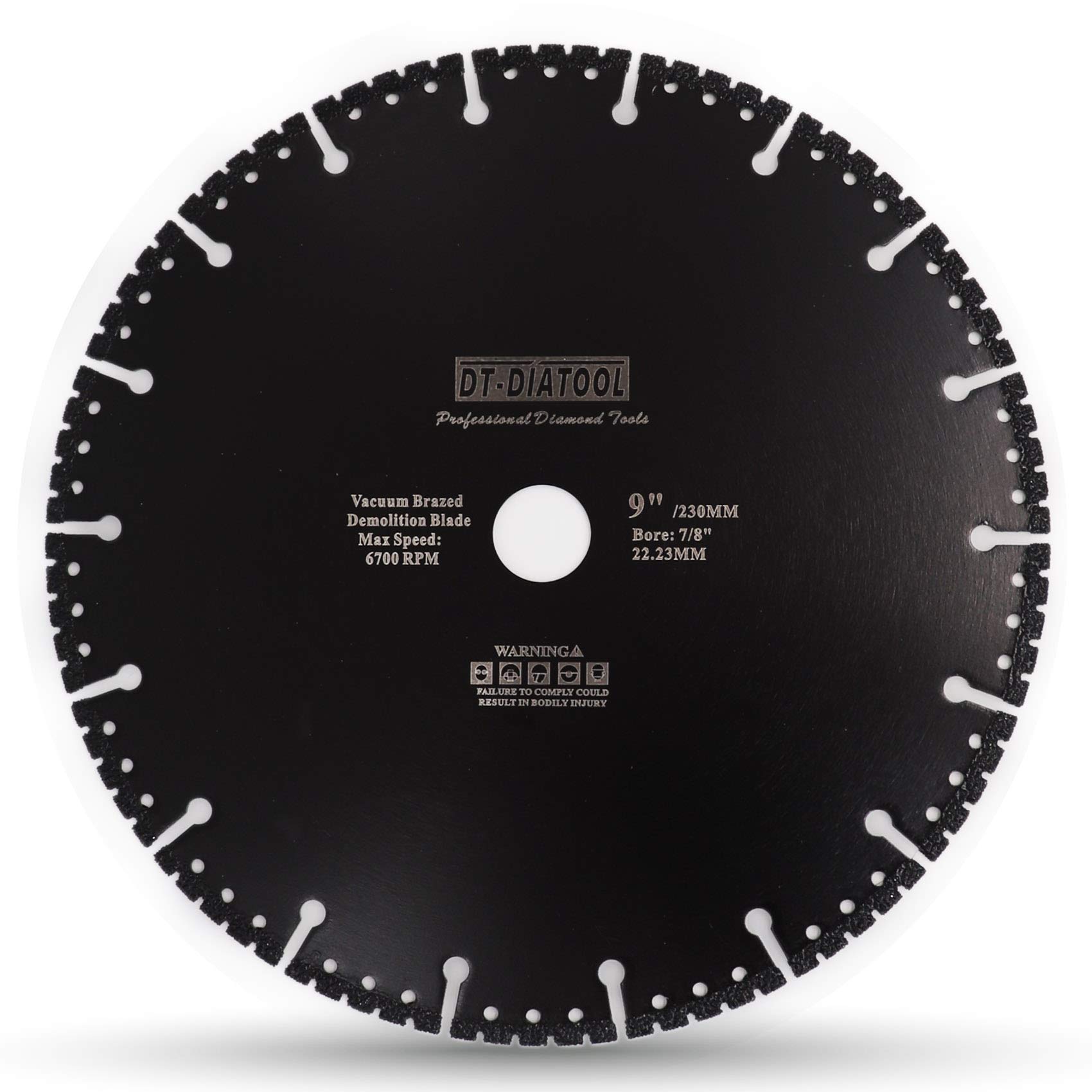 DT-DIATOOL Diamond Saw Blade 9 Inch / 230mm Multi Purpose Cutting Disc for Reinforced Concrete Steel Metal Rebar PVC All Tough Materials