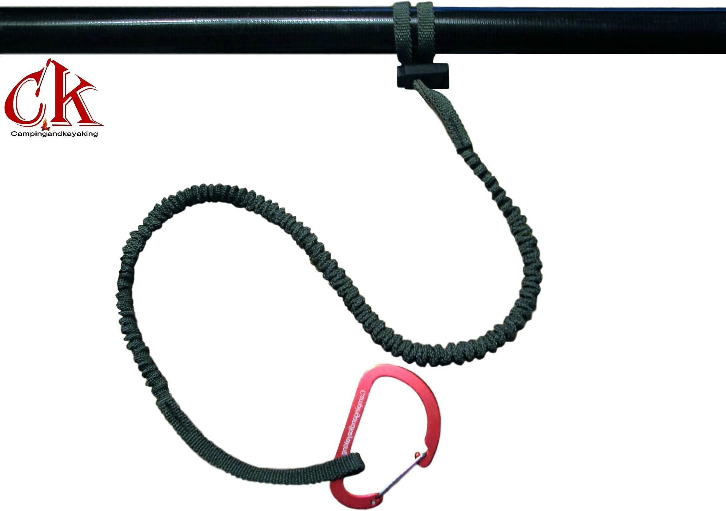 Campingandkayaking Made in The USA! Kayak Gear Leash with Cord Stop (Choose OD Green STD or Black XL)