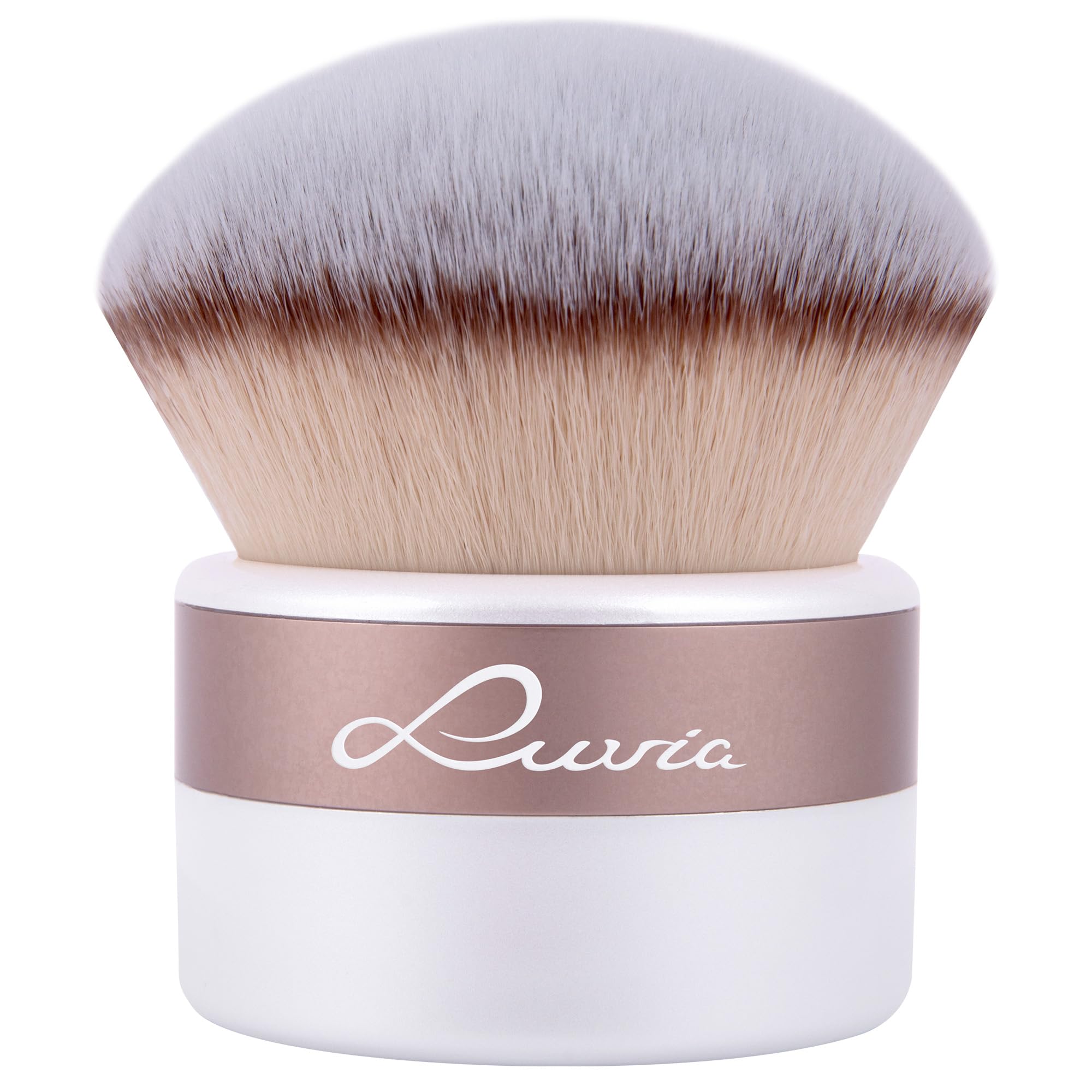 Luvia Cosmetics Prime Vegan Kabuki Brush, XXL Powder Make-Up Brush, Synthetic, Pearl / Coffee