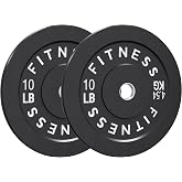 HULKFIT 2-Inch Olympic Rubber Weight Plates Sets, Bumper Plates Set for Strength Training, 10-390LB, Black