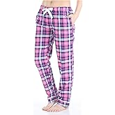 PajamaMania Women's Cotton Flannel Pajama PJ Pants with Pockets