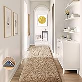 Ophanie Runner Rug for Hallway, 2x6 Upgrade Non-Slip Fluffy Soft Bedside Rugs, Bedroom Living Room Beige Shaggy Carpet for Kids Girls Boys Dorm Nursery Home Decor Aesthetic