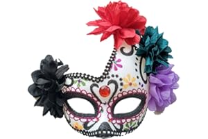 Coolwife Women's Masquerade Mask Mexican Day Of The Dead Sugar Skull Eyemask Masque Fancy Dress