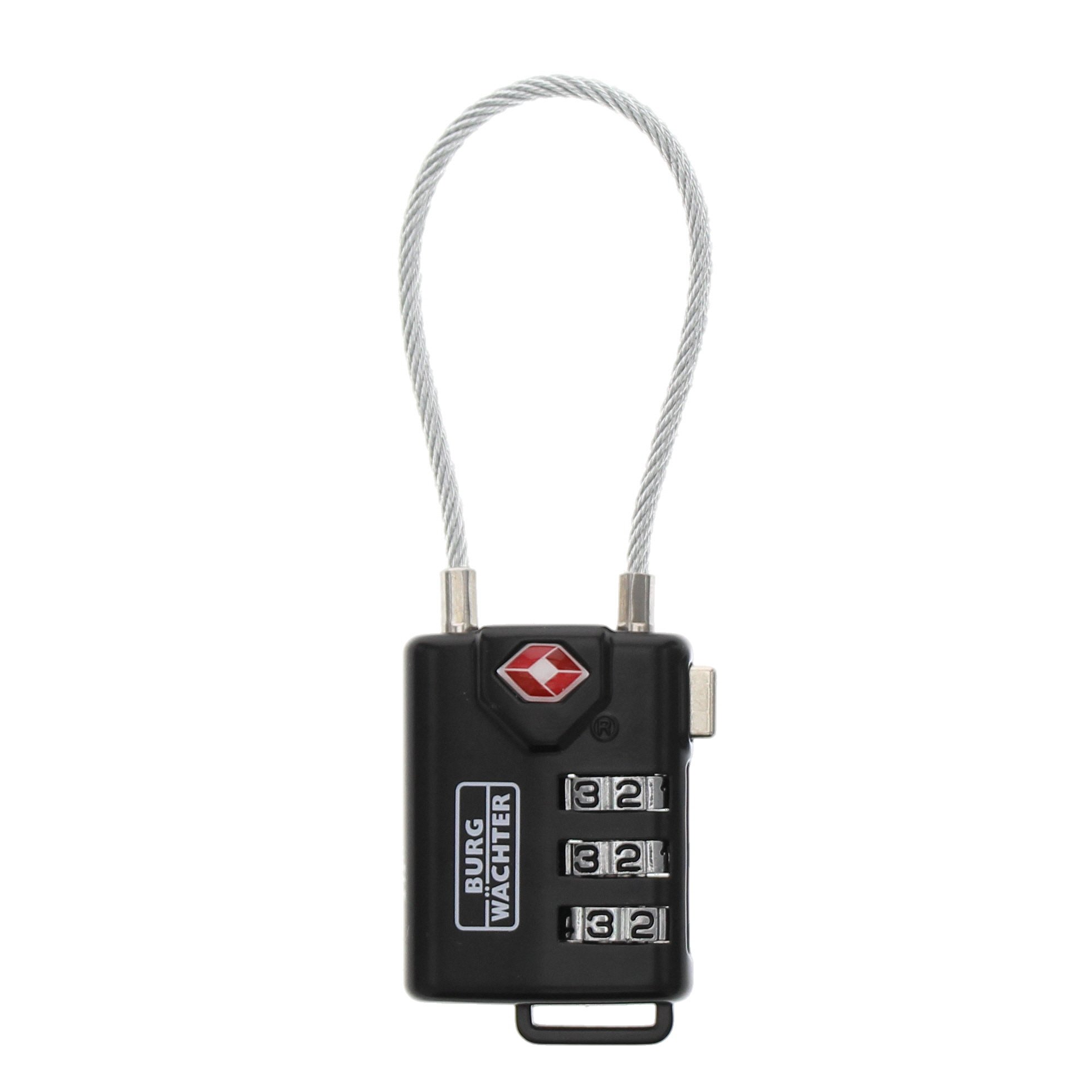 Burg-Wächter TSA 74 30 SB Security Combination Lock, Shackle Thickness: 2.9 mm, Black