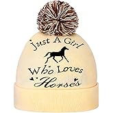 Ramede Winter Horse Gift Beanie Hat Winter Knit Caps Western Funny Horse Lovers Gifts Beanie Hat for Equestrian Women
