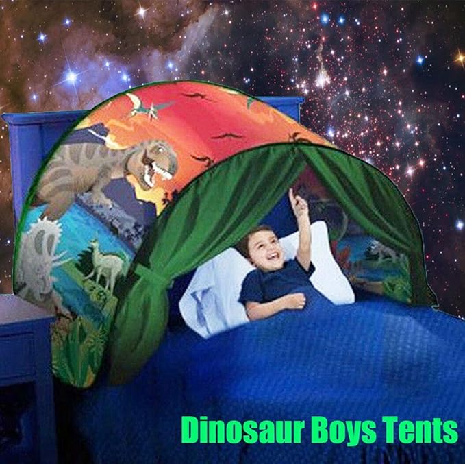Kozyshow Boys Dream Bed Tent Kids Dinosaur Island Play Tents Deluxe