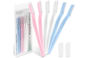 DUAIU Eyebrow Razor 6Pcs Face Razors for Women, Dermaplaning Tool with Safety Cover, Multipurpose Dermaplane Razor Eyebrow Trimmer Facial Hair Removal for Women