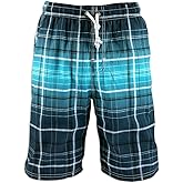 PREFER TO LIFE Men's Board Shorts, Quick Dry Swimwear Beach Holiday Party Bermuda Swim Big Pants …