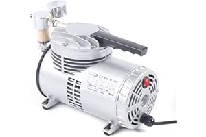 Futchoy Oilless Diaphragm Vacuum Pump 1 / 6HP 20-23L/min 1450/1700r.p.m Oil Free Vacuum Suction Pump for Food Packaging Handicrafts