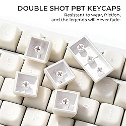 XVX White Jade Keycaps, Double Shot PBT Keyboard
