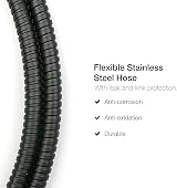 Xcel Home 1.5m Black Stainless Steel Anti-Kink Shower Hose Solid Connector view 3