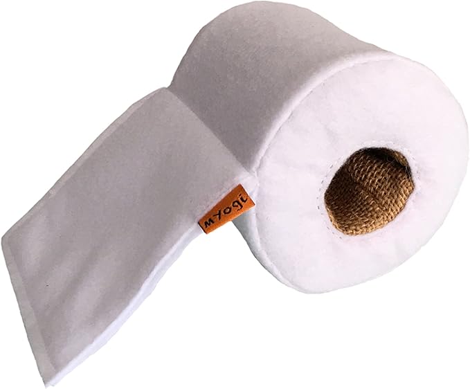 Plush Dog Toy Toilet Paper Roll by MYogi Amazon.ca Pet Supplies