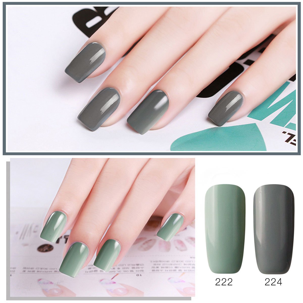 Soak off Gel Nail Polish Sets, Saviland 6 Pcs Nail Varnish Set DIY Nail Art Starter Kit 8ml(Grey Purple Brown)