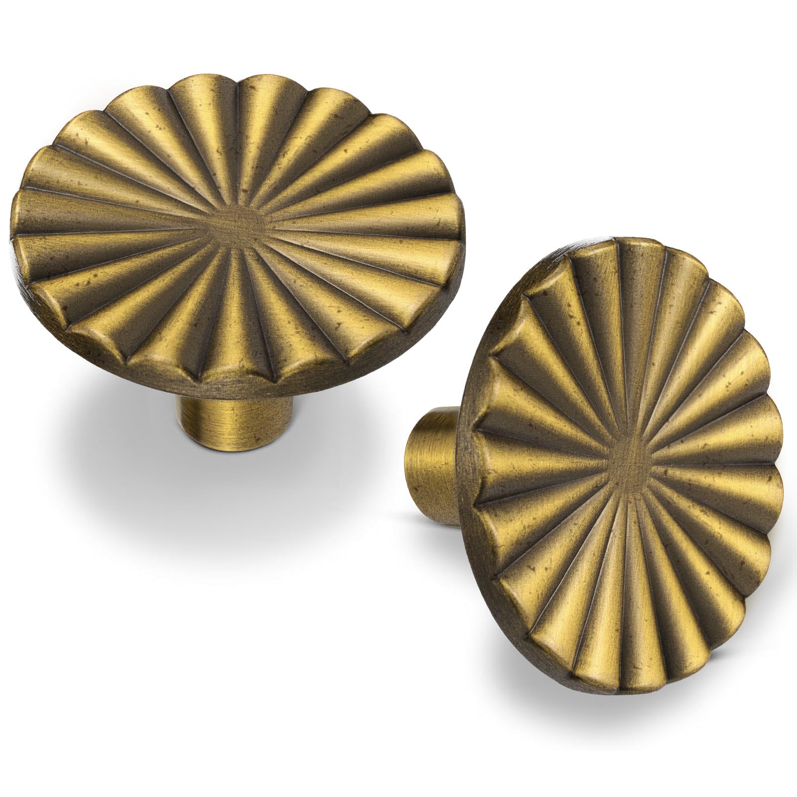 Photo 1 of MorningRo 12 Pcs Antique Brass Cabinet Knobs Gold Drawer Knobs Round Dresser Handle Vintage Dresser Handles for Home Bedroom Kitchen Cabinets Hardware Cupboard