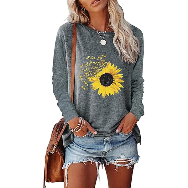 BAOKUAN Women's Dandelion Print Short Sleeve T-Shirt – Soft Casual Graphic Tee, Make A Wish Design - View #4