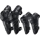 Scoyco Motorcycle Knee and Elbow Pads CE Level 2 Impact Resistant Flexible | Adjustable Abrasion Drop Resistant NY66 Hard Shell Breathable Hole for Motocross Dirt Bike Cycle Skateboard