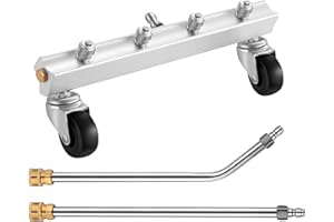 FENG PAI 13" Pressure Washer Undercarriage Cleaner - 4000 PSI Car Wash Water Broom with 2 Pieces Extension Wand, Surface Cleaner for Power Pressure Washer Attachment