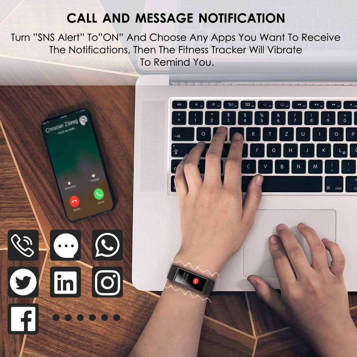 CHEREEKI Pulsera Actividad, Pulsera de Actividad IP68 con Pulsómetro y Presión Arterial, 0.96\