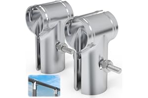 IRENPORU 2 Pcs End Rail Clamps 1-5/8" x 1-5/8", T Pipe Clamp for 1-5/8" OD Pipe Chain Link Fence End Rail T Clamp Panel T Clamps Chain Link Fence Parts