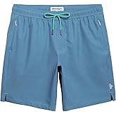maamgic Mens Swim Trunks 9 Inch with Mesh Lining Bathing Suit Stretch Board Shorts with Zip Pockets for Swimming
