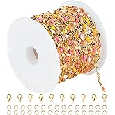 UMAOKANG 5 Meters Stainless Steel Chain for Jewelry Making Multicolored Craft Chain Gold Plated Chain for Women Necklace Bracelet DIY Jewelry Supplies