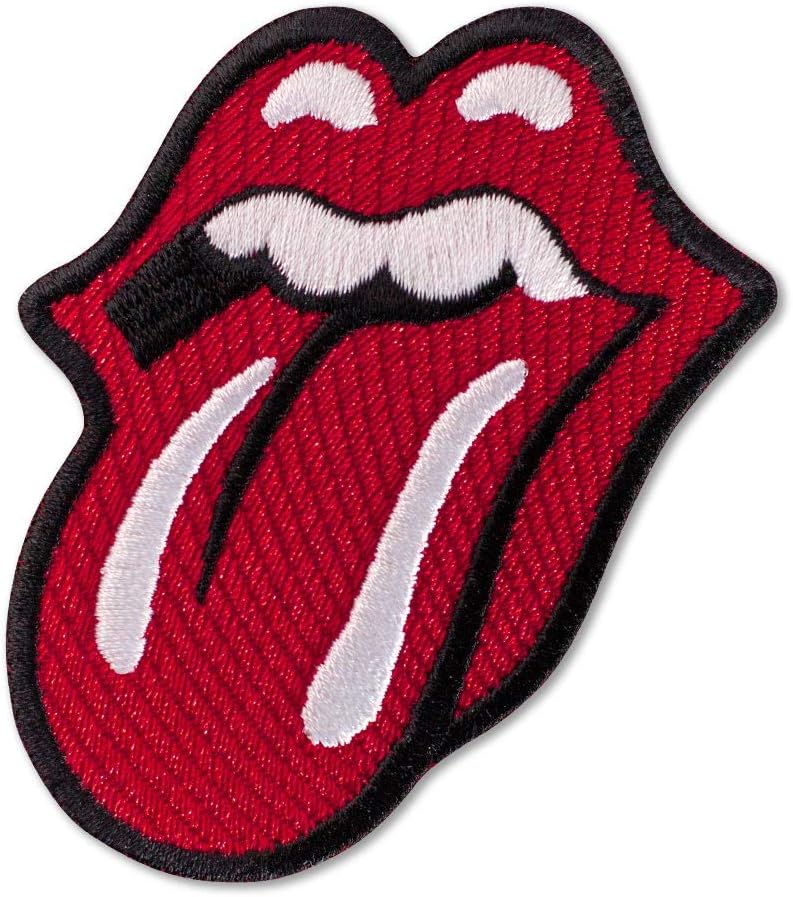 Red Tongue Logo Embroidered Patch Iron On (2.6 x 3 inches)