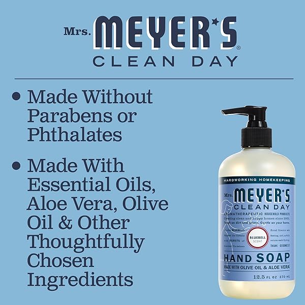 MRS. MEYER’S CLEAN DAY HAND SOAP, BLUEBELL SCENT, 12.5 FL OZ BOTTLE