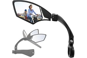 Hafny NEW Handlebar Bike Mirror, HD,Blast-resistant, Glass Lens, HF-MR095 (left), Ca