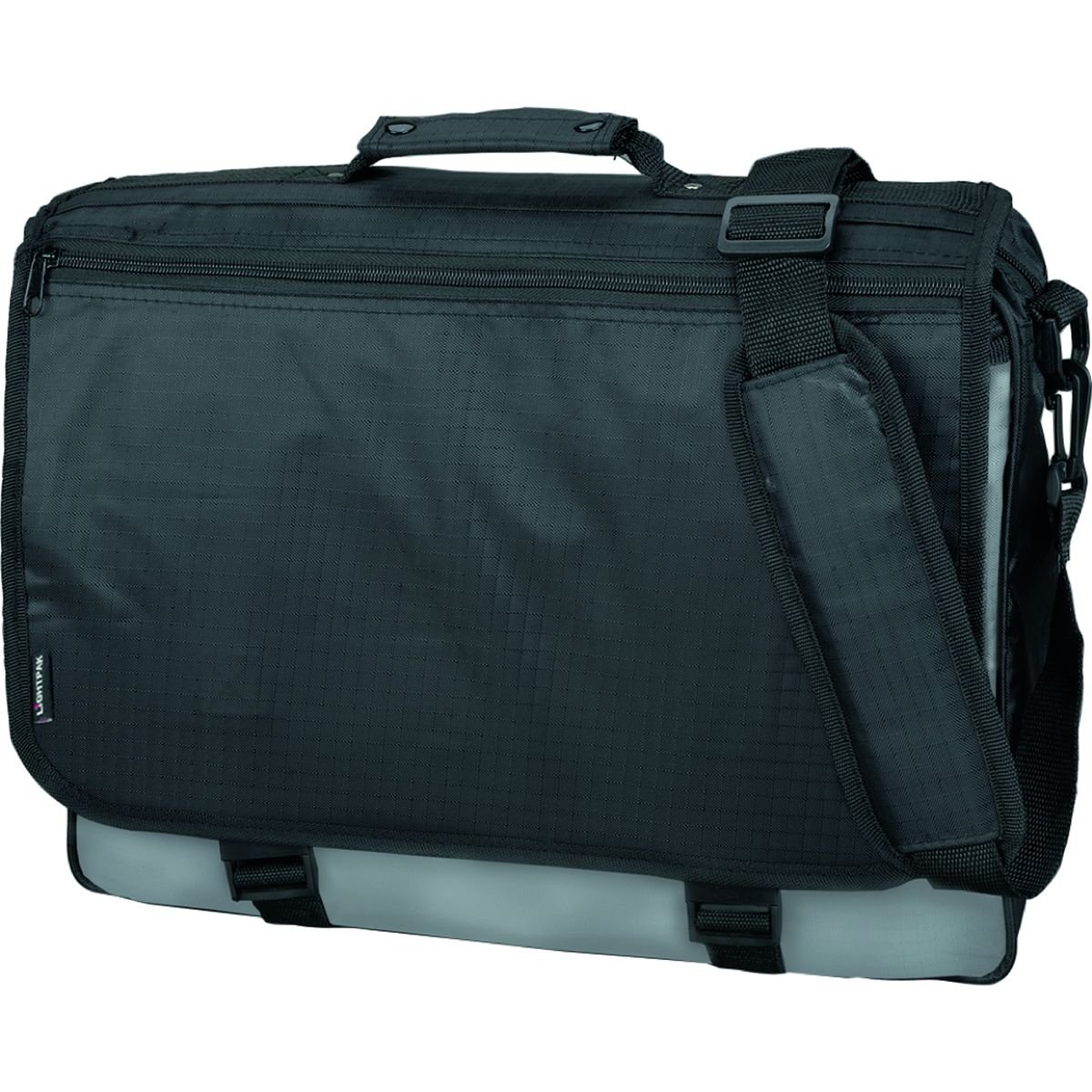 Lightpak Wave 46069 Shoulder Bag Made of Durable Polyester, Approx. 31 x 40 x 10 cm, Black/Grey, black/grey, 40, shoulder bag