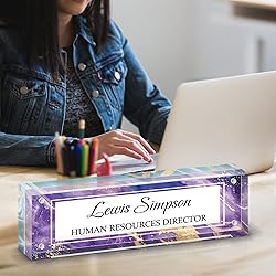 HETOOSHI Name Plate for Desk, Desk Double Sided