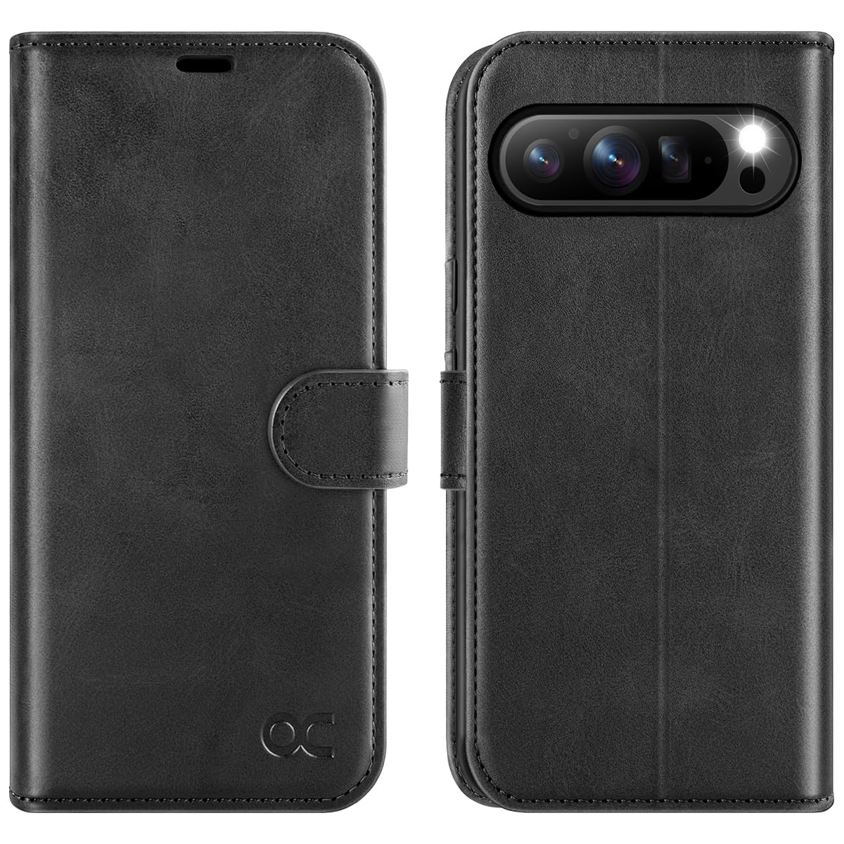 OCASE for Google Pixel 9 Case, Google Pixel 9 Pro Case PU Leather Wallet Phone Case with [Card Holders] [RFID Blocking] [Shockproof TPU] Magnetic Protective Flip Cover for Pixel 9/9 Pro,Black Graphite