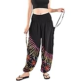 Orient Trail Women's Hippie Bohemian Palazzo Yoga Scrunched Bottom Tie Dye Harem Pants
