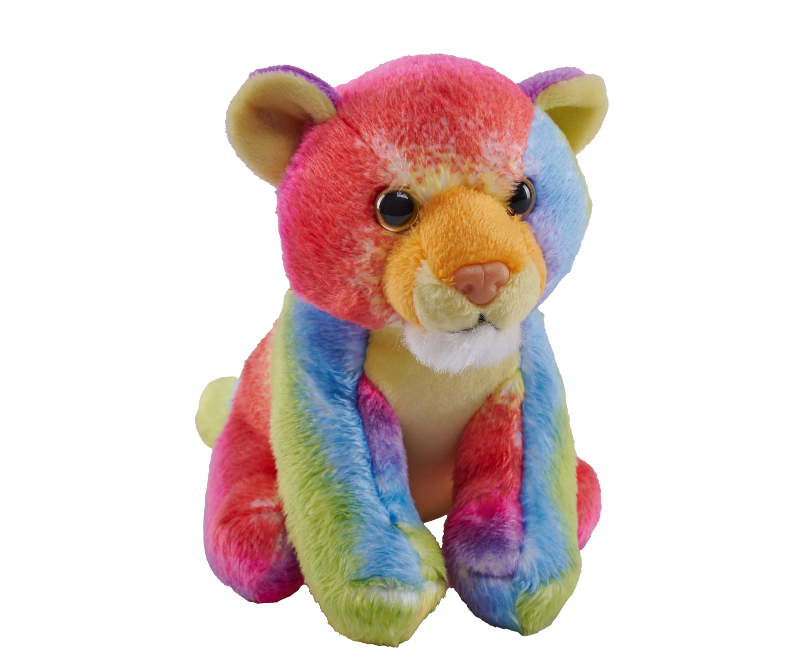 Wild Republic Pocketkins Eco Rainbow Tiger, Stuffed Animal, 5 Inches, Plush Toy, Made from Recycled Materials, Eco Friendly