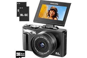 IWOBAC 5K Digital Camera for Photography - 75MP Autofocus Vlogging Camera for YouTube with 64GB SD Card, WiFi, 18X Zoom 3" 180° Flip Screen Compact Travel Camera with 2 Batteries for Teens and Beginner