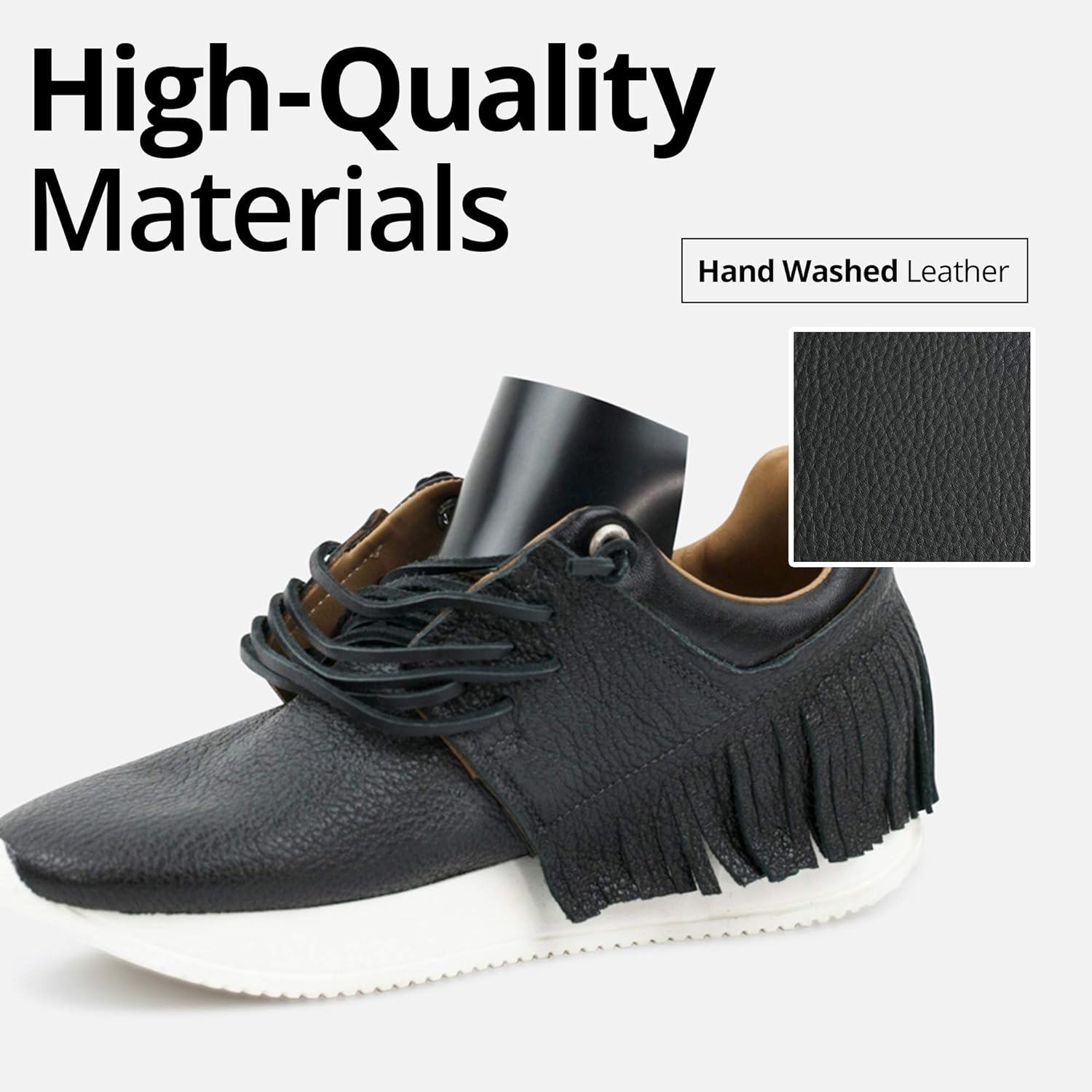 esseutesse leather fringe sneaker